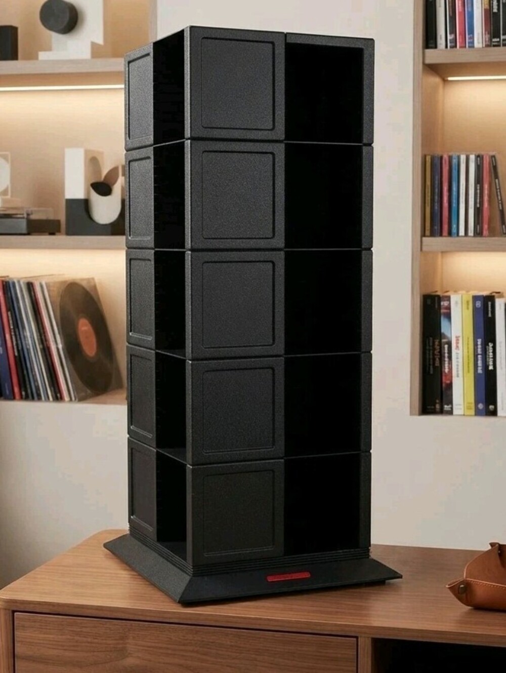 Laserline 200 CD DVD Media Storage Tower Rotating Carousel Organizer Black Excel